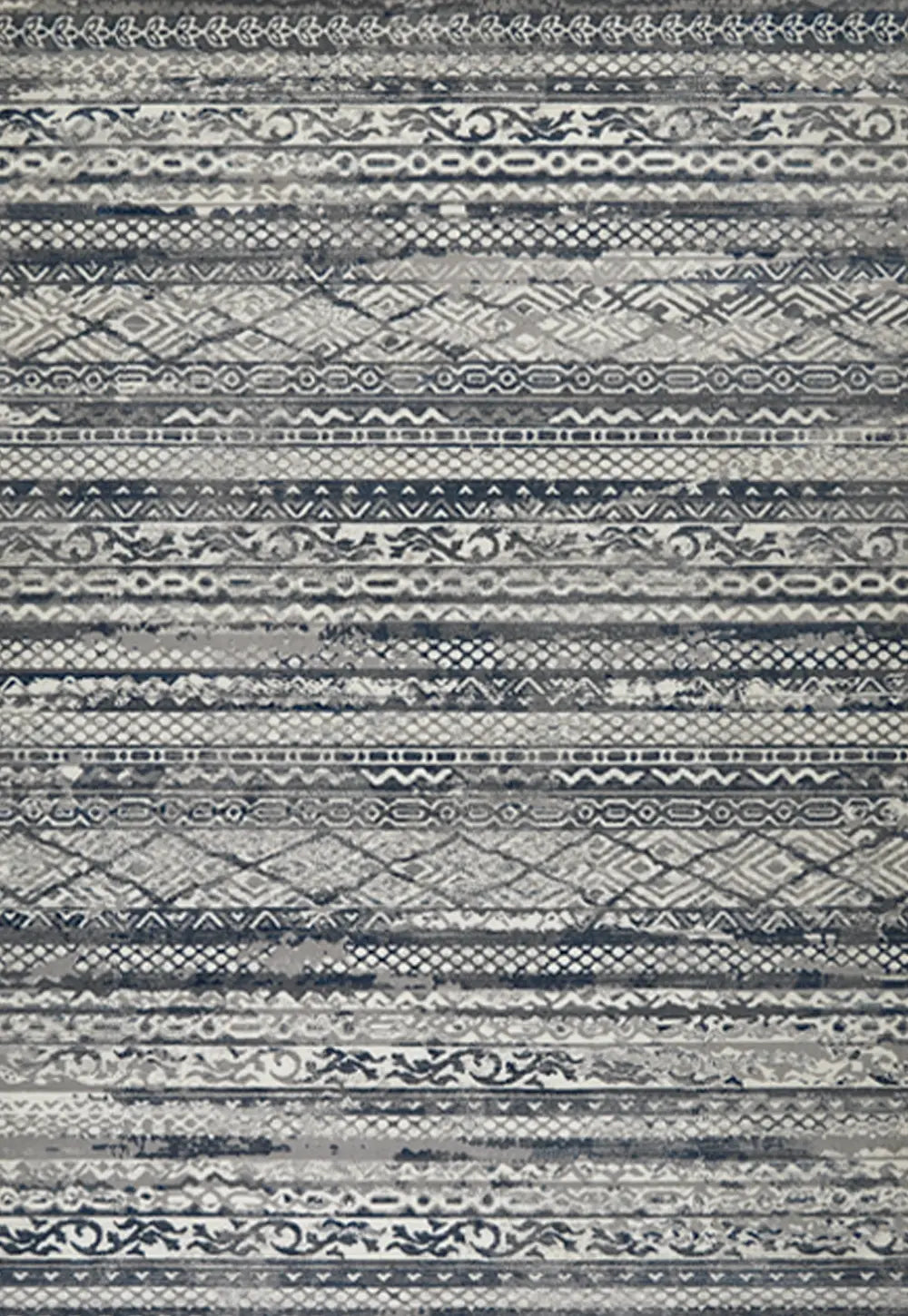 Kendra 7153H Grey Aztec Stripe Rug