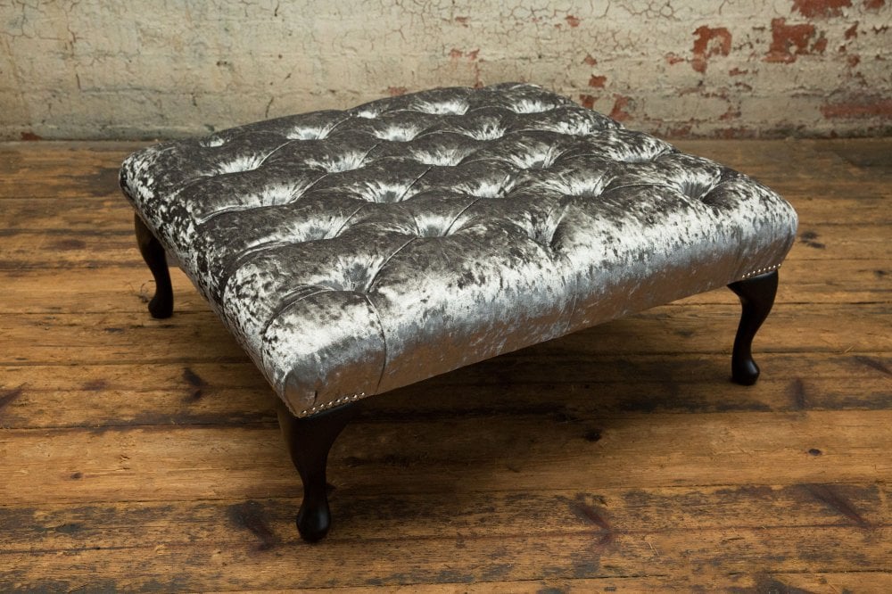 Oswald & Pablo Kensington Chesterfield Velvet Footstool