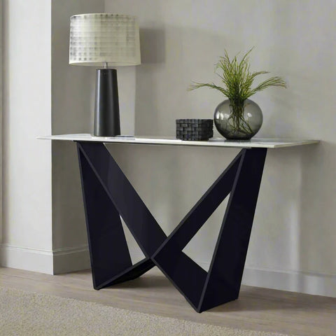 Marvel Black Console Table, matching Dining Table and Coffee Table also available - Lifestyle Image 