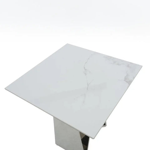 Marvel Chrome Lamp Table, matching Dining Table and Console Table available - Close Up of Table Top 