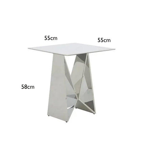 Marvel Chrome Lamp Table, matching Dining Table and Console Table available - Dimensions