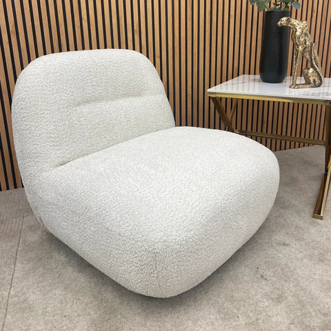 Margot Beige Boucle Swivel Accent Chair