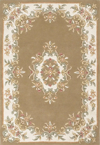 Royal Cream and Blue Traditional Rug, also available in cream, red, rose, green, blue, beige. Available in 7 sizes - Main Image Beige