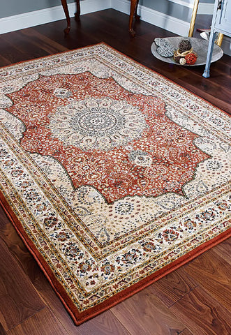 Oriental Weavers Royal Classic 34P Red/Beige/Cream Traditional Rug - Lifestyle Image