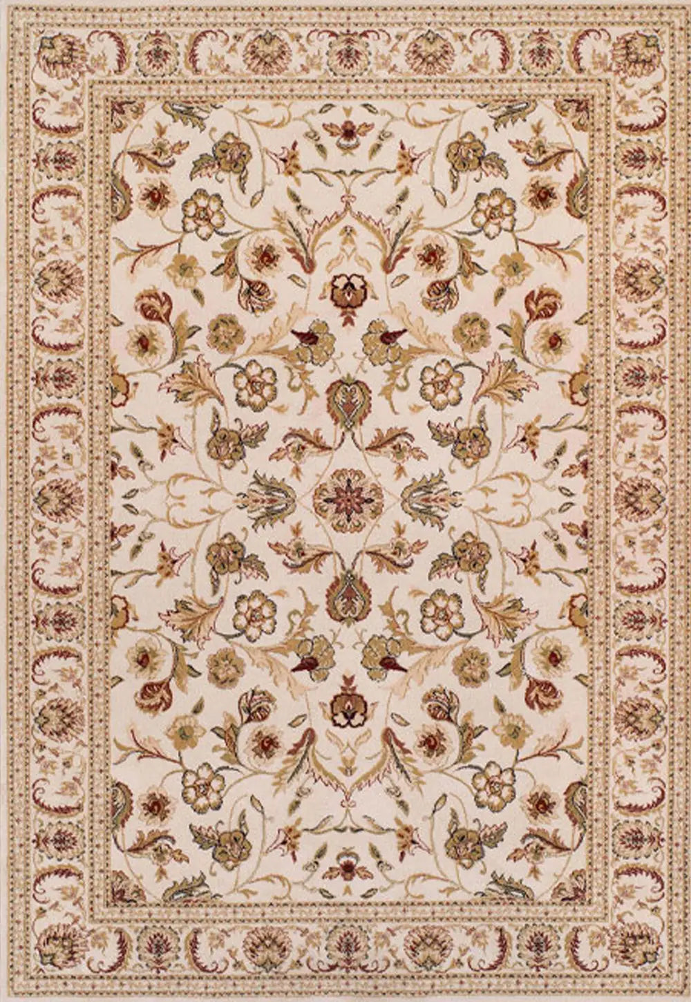 Oriental Weavers Royal Classic 636R Traditional Rug in Beige/Red, available in sizes 68x235cm, 80x150cm, 120x180cm, 160x235cm, 200x285cm, 240x340cm-Main Image 636W